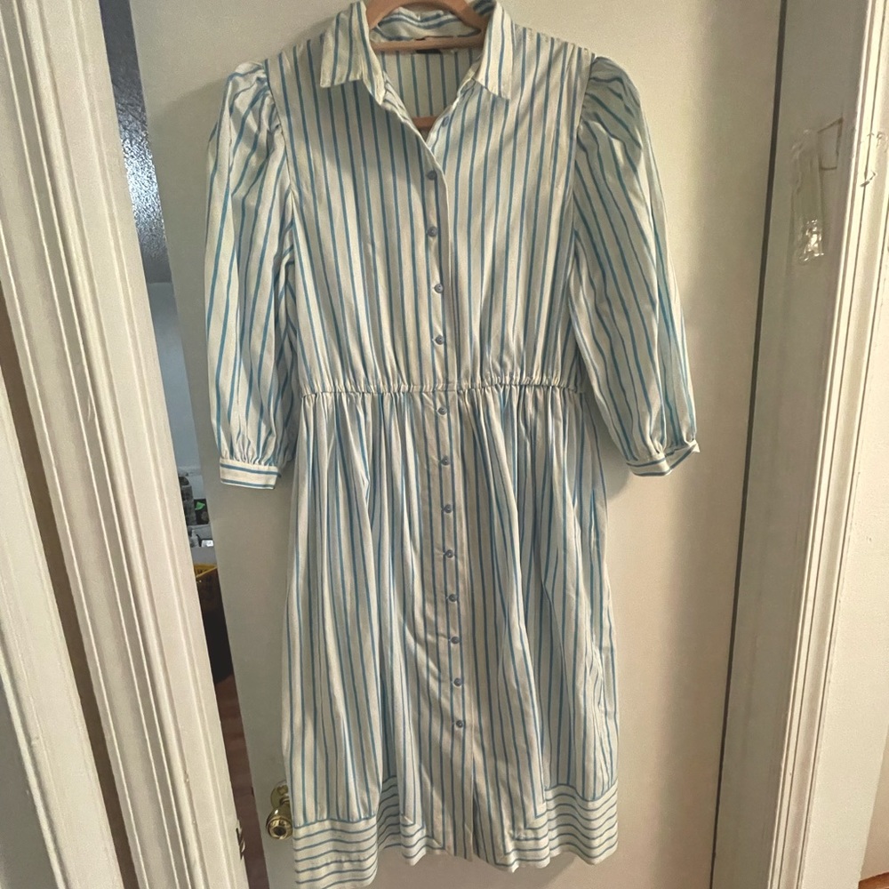 Vintage Blue Striped Dress